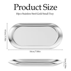 silver decorative stainless steel trays 7.1 x 3.3 x 0.4 inches
