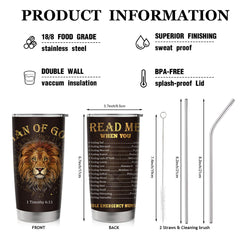 Stainless steel double-walled tumbler 20 oz for Christian men