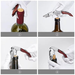 Double hinge waiter corkscrew for easy cork removal