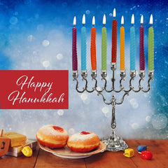 Multicolor honeycomb Chanukah candles by Ner Mitzvah