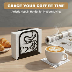 Standing napkin dispenser in metal design for dining setting