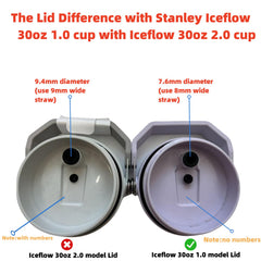 Reusable clear straw set compatible with Iceflow 30oz flip lid
