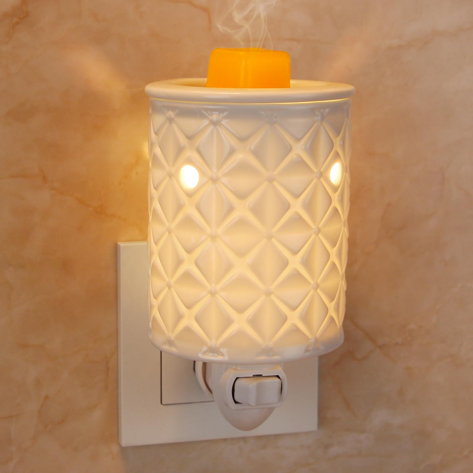 STAR MOON ceramic wax melt warmer with wave pattern
