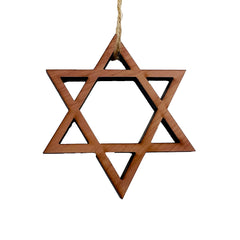 Star of David Cedar Ornament 1/4 inch raw cedar USA made