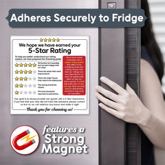 Compact 5x5 inch star rating sign for vacation rental hosts
