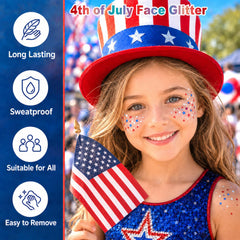Star sequins glitter gel stick for patriotic use