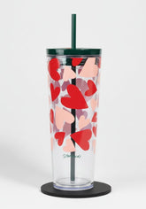 Starbucks Cold Cup 24 oz valentines day design with lid and straw