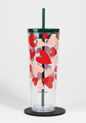 Starbucks Cold Cup 24 oz valentines day design with lid and straw