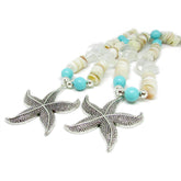 Starfish pendant curtain tiebacks with shells and beads