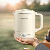 Stariver portable travel kettle beige with foldable handle