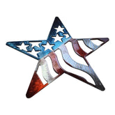 Stars and Stripes Barn Star metal wall art decor in red white blue