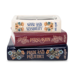 library stack book candle with earl grey honey scent