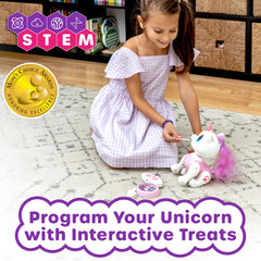 STEM programmable treats feature on unicorn toy