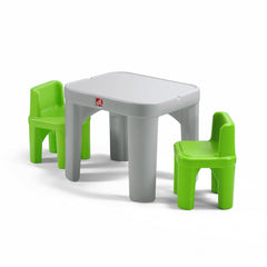Step2 Mighty My Size table chair set gray and green for toddlers