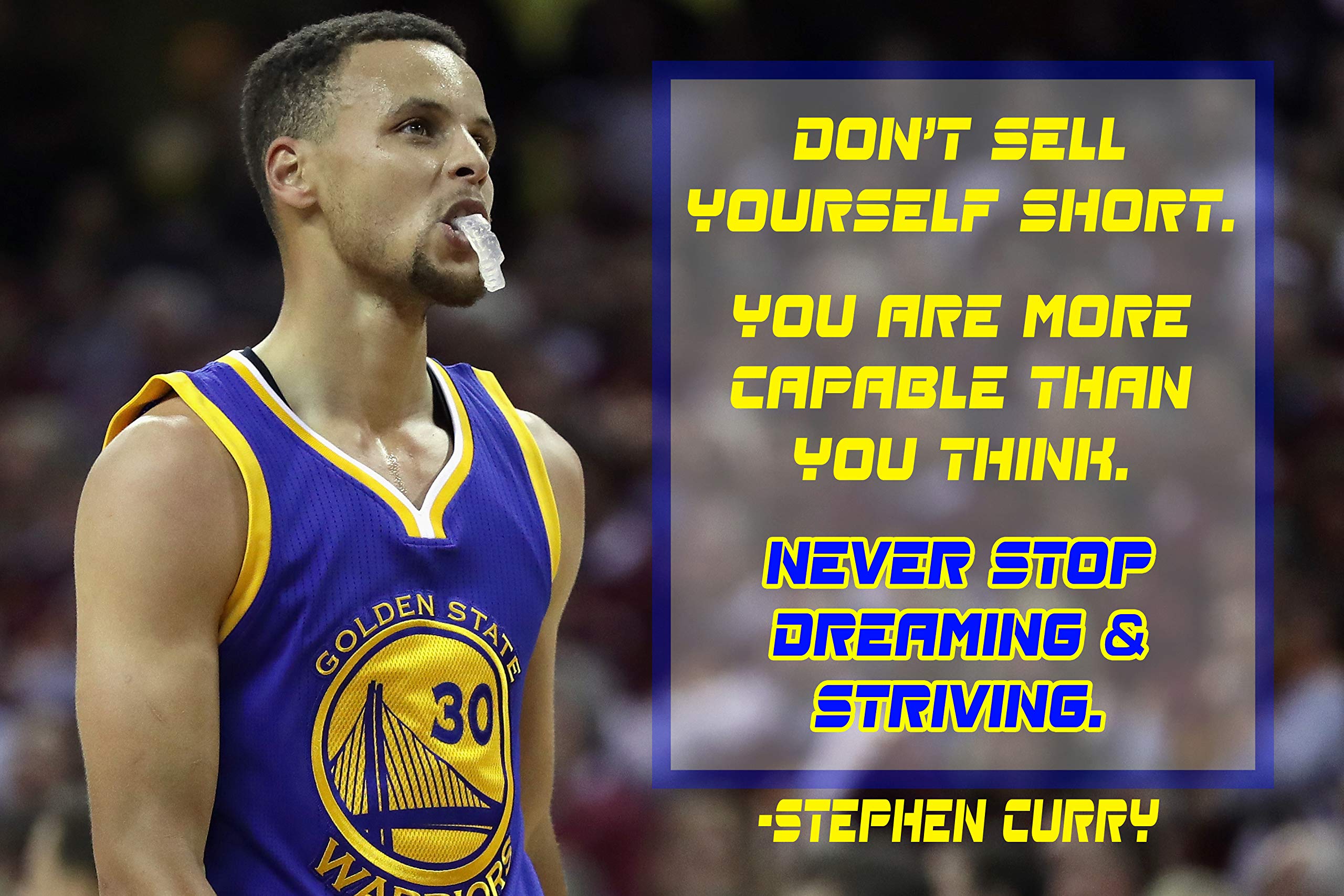 Stephen Curry poster quote 18x12 inches