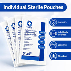 Latex-free sterile abdominal pad 5x9 Vakly