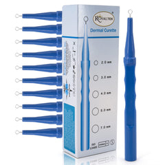 Sterile disposable dermal curettes box of 10 3.00 mm easy peel packing