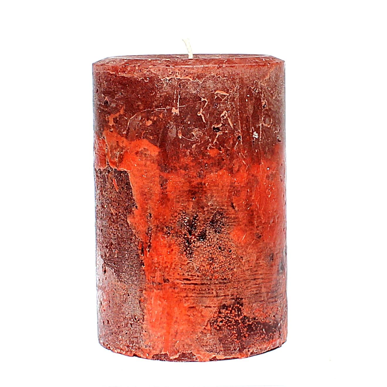 Dark Terracotta Unscented pillar candle by Still Water Candles