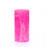 Still Water Candles bright pink pillar candle rustic texture