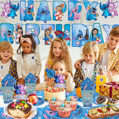 Stitch cake topper invitations and stickers in kit