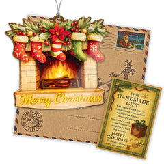 Stocking ornament with family keepsake design for Christmas decor