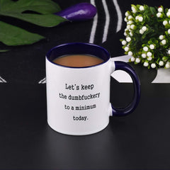 stoneware coffee mug with ergonomic C handle 11oz