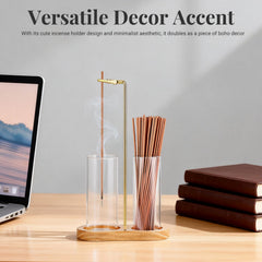 Natural wood base of incense holder