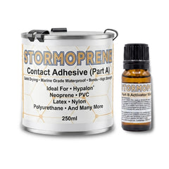 Stormoprene Contact Adhesive 250ml bottle with activator for Hypalon repairs