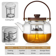 Stovetop safe teapot for loose leaf tea
