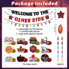 Three banners included in Stranger Birthday Party Decorations