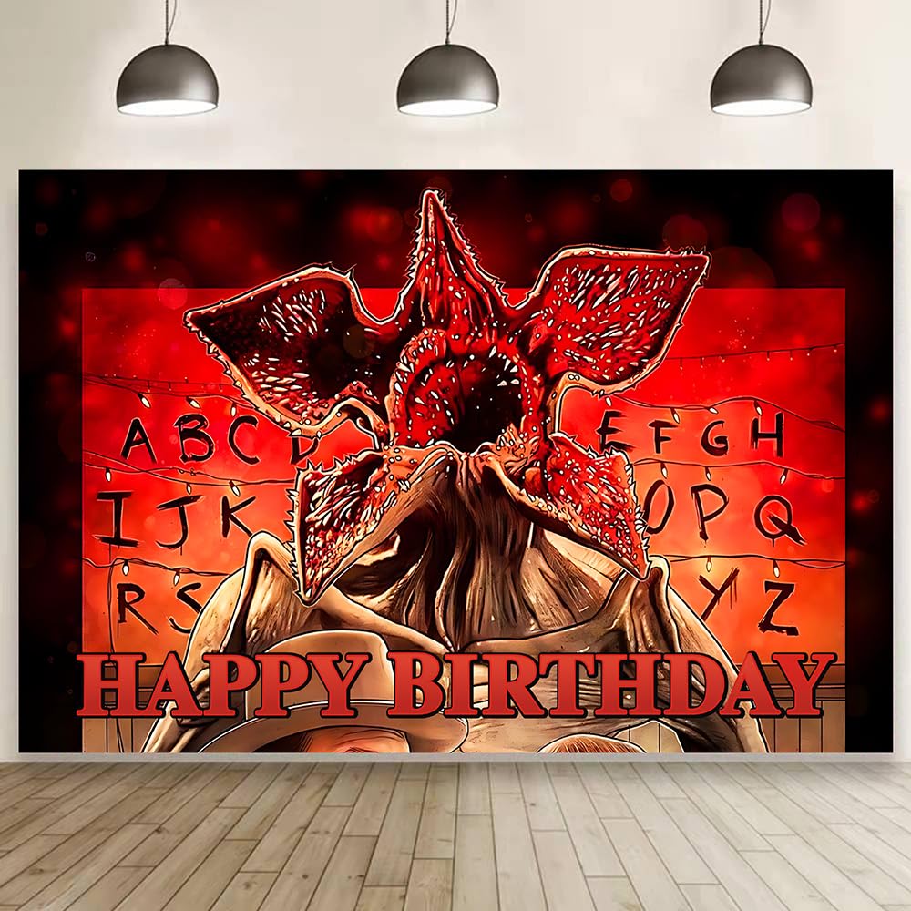 Stranger Demogorgon birthday decorations banner