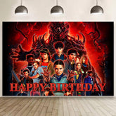 Stranger Season 5 Things birthday banner backdrop 5x3ft