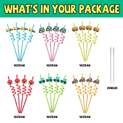 Straw cleaning brushes included for reusable straws