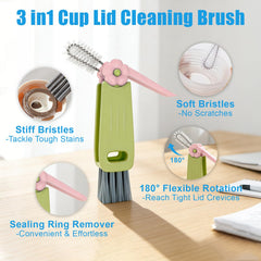 Stainless steel straw cleaners paired with nylon bristle brushes