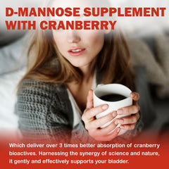 Strawberry flavored vegan gluten-free D Mannose gummies packaging