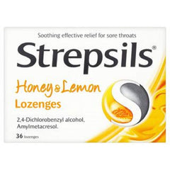 Strepsils Honey and Lemon Lozenges 36 count package