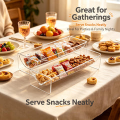 Clear BPA-free acrylic trays for crackers caviar and dips