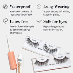 Clear latex-free waterproof lash glue for strip lashes