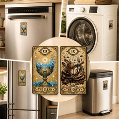 Compact 10 x 5.6 cm sign magnet suitable for kitchen appliance visibility