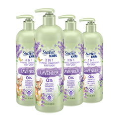 Bottle of Suave Kids Lavender 3in1 shampoo conditioner body wash