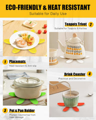 Succulent Shape Trivet Set protecting kitchen surfaces