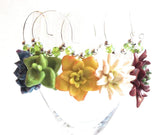 Six succulent wine glass charms made from polymer clay