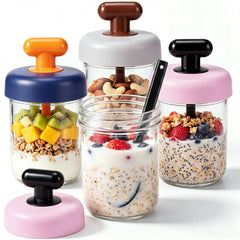 Suclain 4 pack 13.5 oz overnight oats containers with lids and spoons