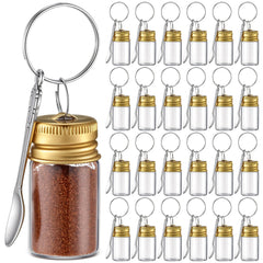 Brand Suclain mini glass containers with spoon and keychain set