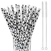 Suclain cow print plastic straw set