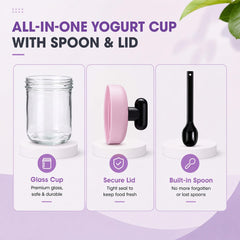 Blue orange Suclain overnight oats container with lid and spoon
