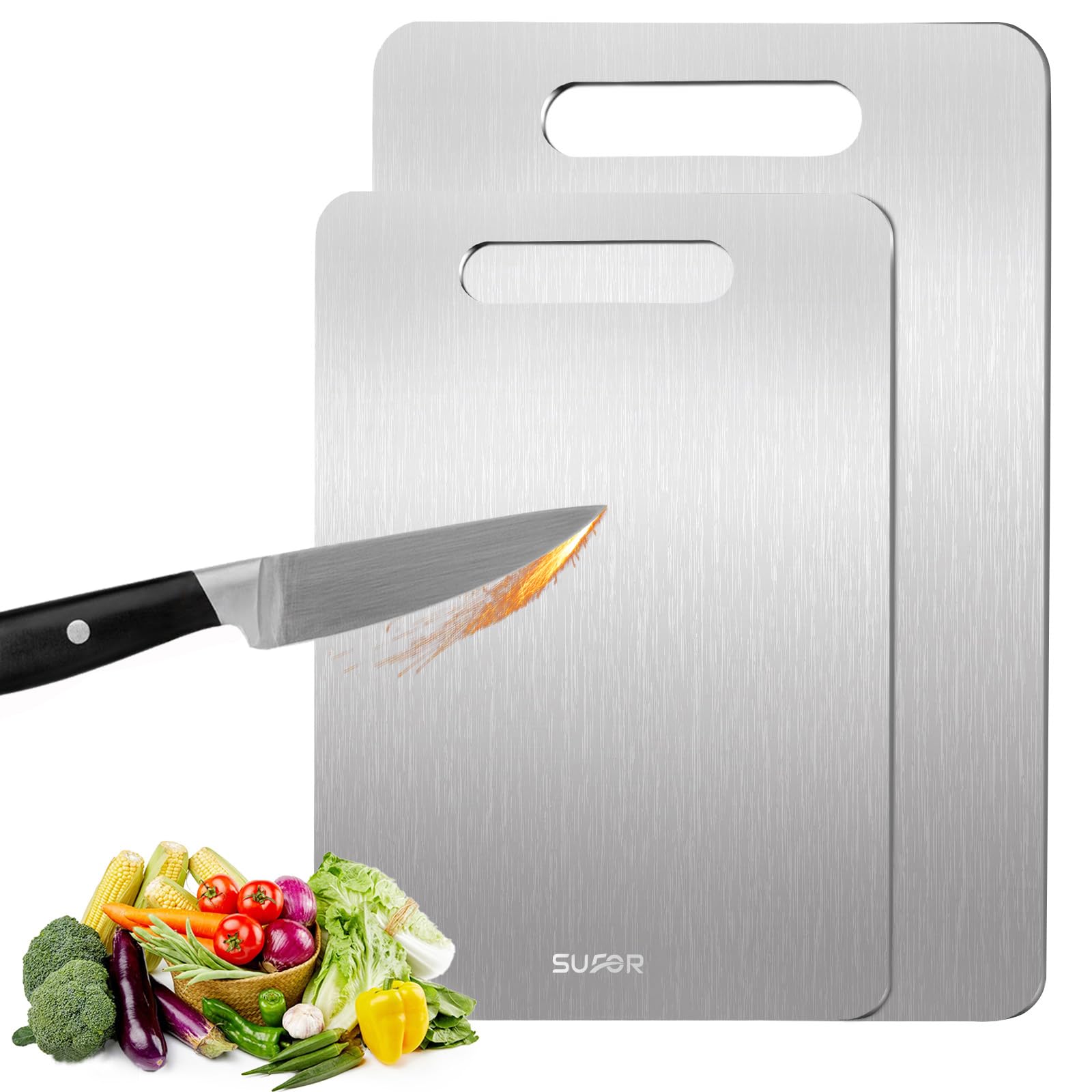 SUFOR titanium cutting board 2 pack for kitchen use