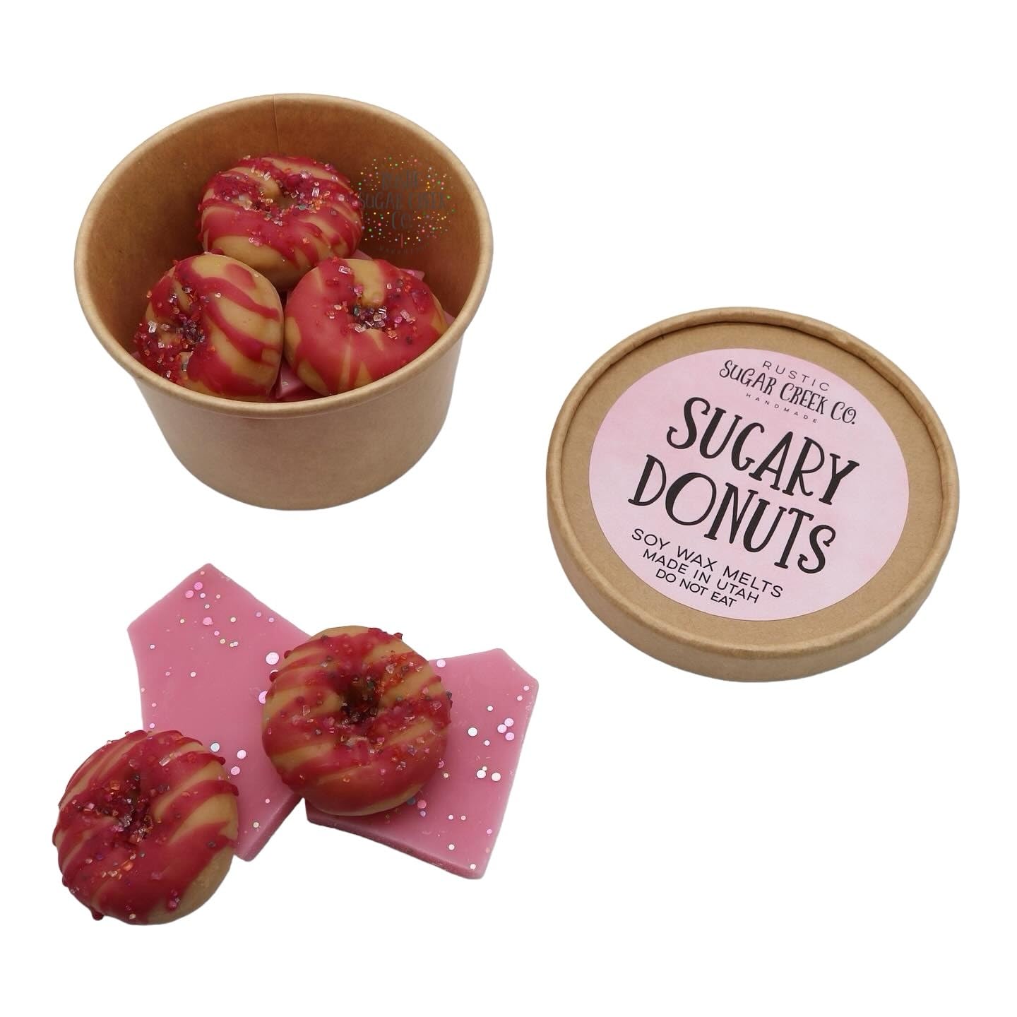 Sugary Donuts Snap Bars Brittle Wax Melts container