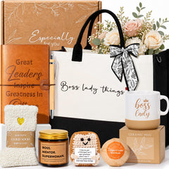 Suhctuptx boss lady gifts for women gift basket in kraft box