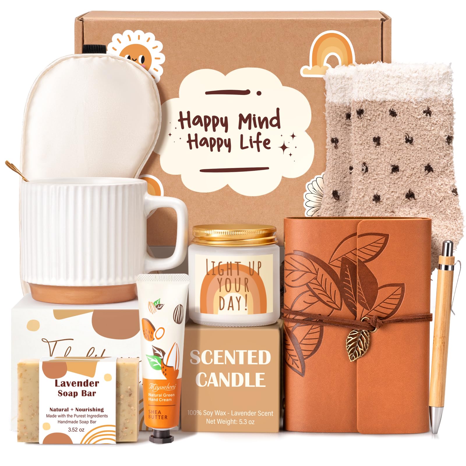 Suhctuptx gift basket for women includes a small ceramic coffee mug